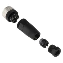 Telemecanique Sensors Circular Connector 4 Contacts M12 Socket Female IP67 Cable Mount XZCC12FDM40B