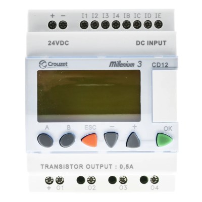 Crouzet Millenium 3 Series Logic Module, 8-Input, Analogue Digital Input, 4 Transistor Outputs, 24V DC, 500mA 88970042