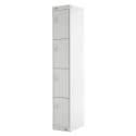 RS PRO 4 Door Steel Grey Industrial Locker 1800 mm x 300 mm x 300 mm 521-487