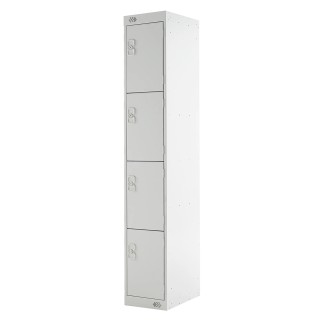RS PRO 4 Door Steel Grey Industrial Locker 1800 mm x 300 mm x 300 mm 521-487