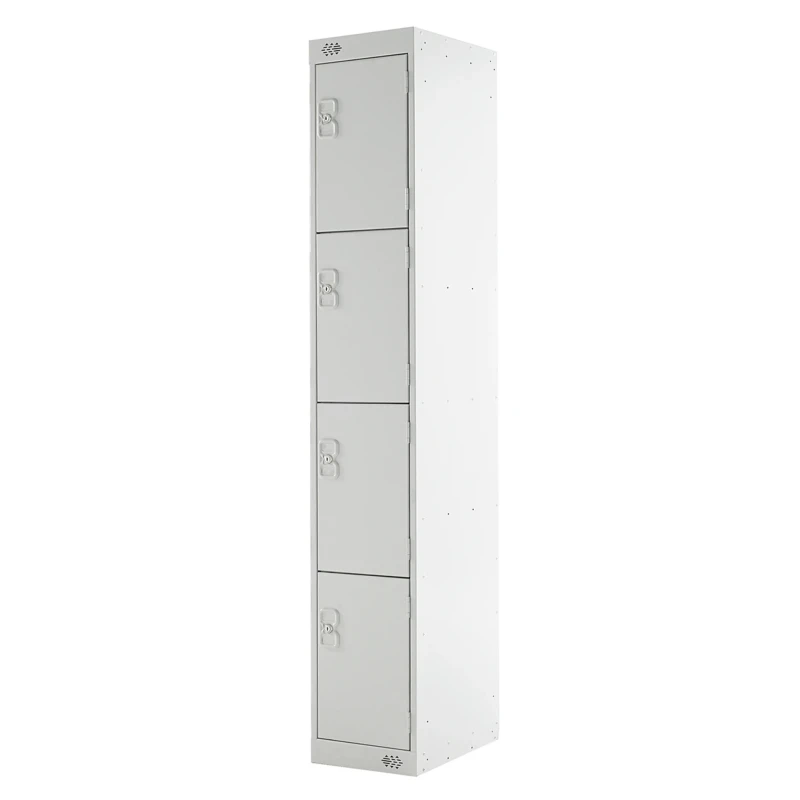 RS PRO 4 Door Steel Grey Industrial Locker 1800 mm x 300 mm x 300 mm 521-487