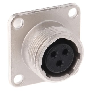 Hirose Circular Connector, 3 Contacts, Panel Mount Socket Female, M18 Connector, Straight Orientation, 250, 350V JR13RK-3S