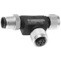 Telemecanique Sensors Circular Connector Adapter 5 M12 Female to 5 M12 Female 29V T Orientation TCSCTN011M11F