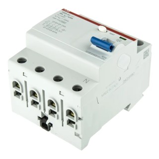ABB F200 Series Residual Current Circuit Breaker 25A 4-Pole 30 mA Type AC 0.03 A 400V ac 2CSF204001R1250 F204 AC-25/0,03