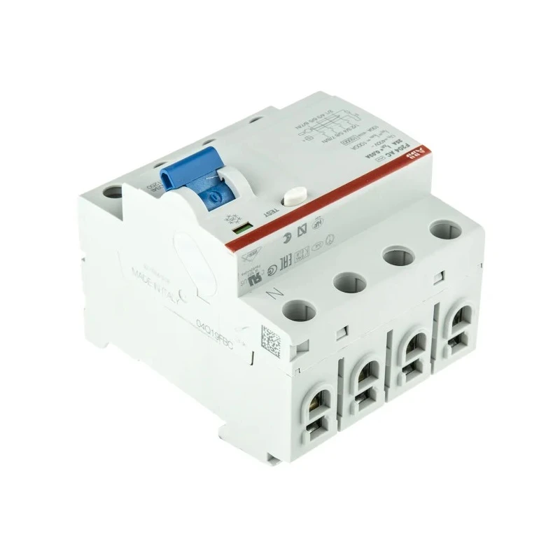 ABB F200 Series Residual Current Circuit Breaker 25A 4-Pole 30 mA Type AC 0.03 A 400V ac 2CSF204001R1250 F204 AC-25/0,03