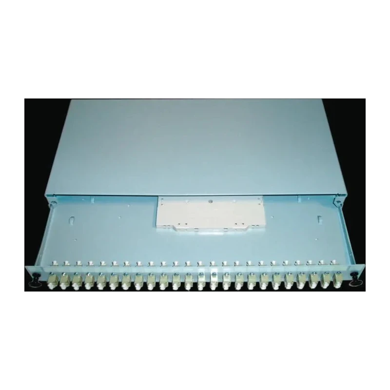 RS PRO 24 Port LC Duplex Multimode Fibre Optic Patch Panel Sliding, 1U Rack Height, Sheet Steel, 483x44x200 mm 536-7803