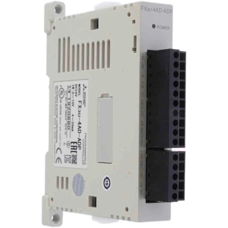 Mitsubishi Electric PLC I/O Module for Use with FX3U Series Analog Input 5, 24V DC 12bit Resolution 