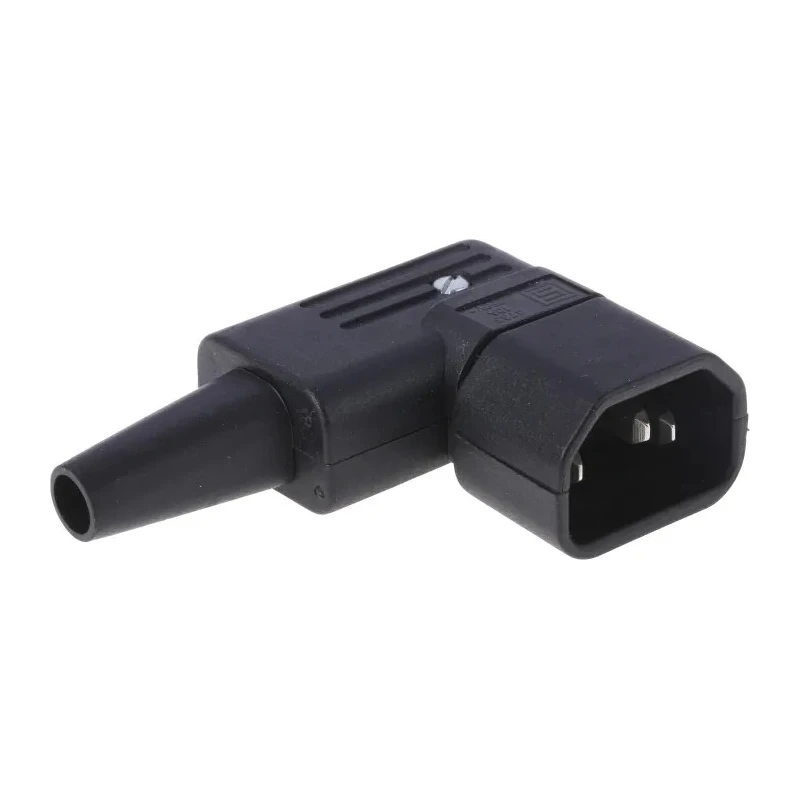 Schurter C14 Right Angle Cable IEC Connector Male, 250V, 10A 4733.0000