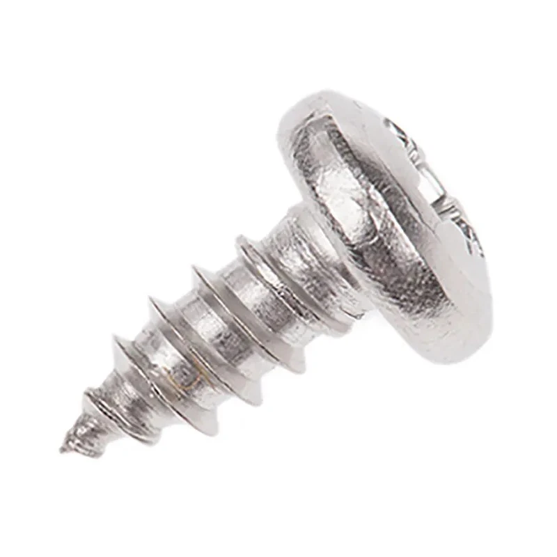 RS PRO Plain Stainless Steel Pan Head Self-Tapping Screw Thread Size 8 Length 9.5mm 521-608