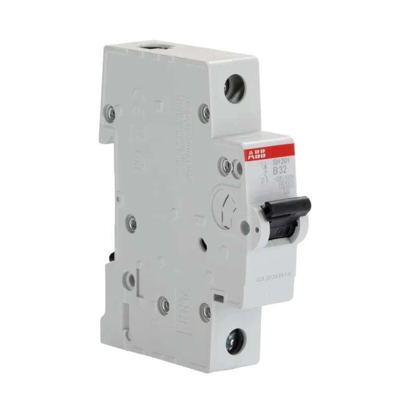 ABB ComPact Home SH200 Miniature Circuit Breaker, 1-Pole, 32A, Type B, 440V AC, 60V DC, 6 kA Breaking Capacity SH200