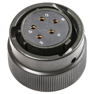 Amphenol Limited Brass Straight 5-Way Cable MIL Spec Circular Connector Male Olive, Female Contacts, Shell 62GB-56T14-05SN