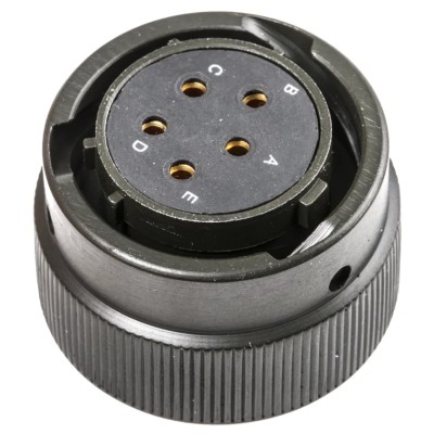 Amphenol Limited Brass Straight 5-Way Cable MIL Spec Circular Connector Male Olive, Female Contacts, Shell 62GB-56T14-05SN