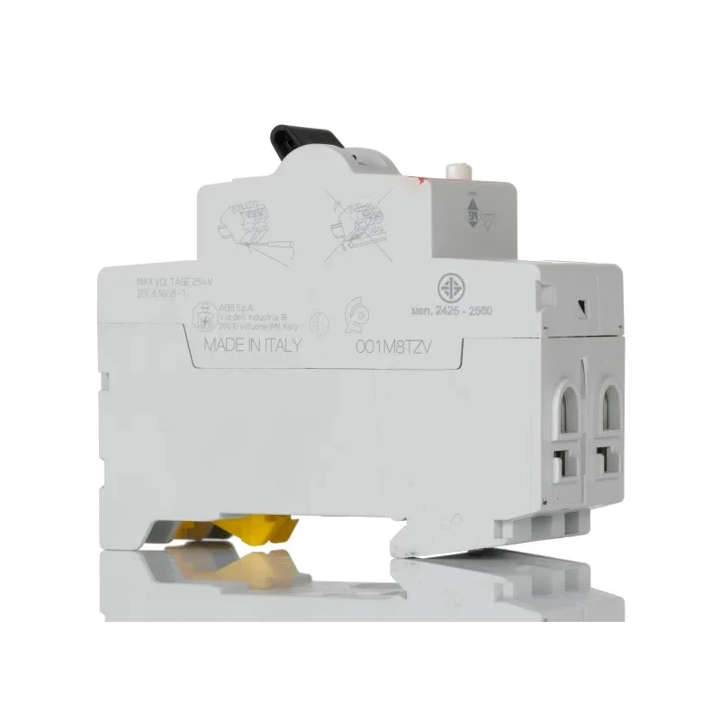 ABB Residual Current Circuit Breaker 25A, 2-Pole, 30mA Trip Sensitivity, Type AC, 1kA Breaking Capacity, DIN Rail Mount FH200