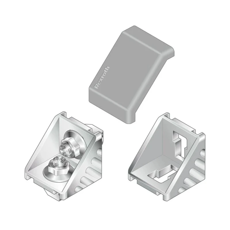 Bosch Rexroth Aluminium M8 Angle Bracket Connecting Component for Strut Profile 40 mm with Groove Size 10 mm 3842551603