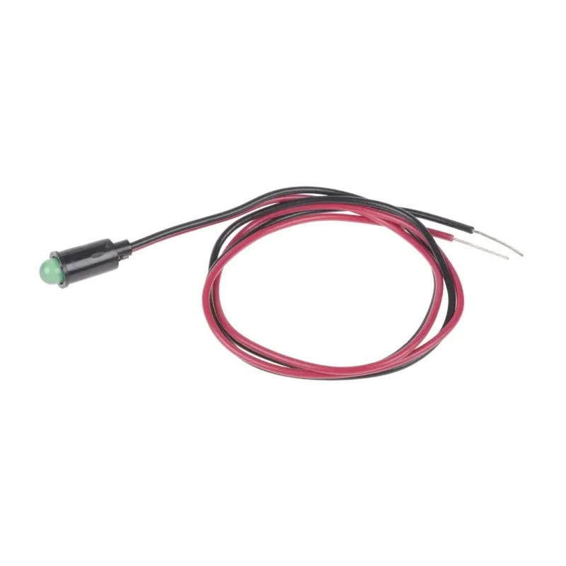 Dialight Green LED Panel Mount Indicator 559 Series 6.4 mm Mount Hole Size Lead Wire Termination 2.2V 559-5201-007F