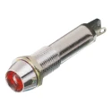 Dialight Red Indicator 24V DC 15mA Solder Tab Termination Recessed Silver Bezel 609-2112-140F