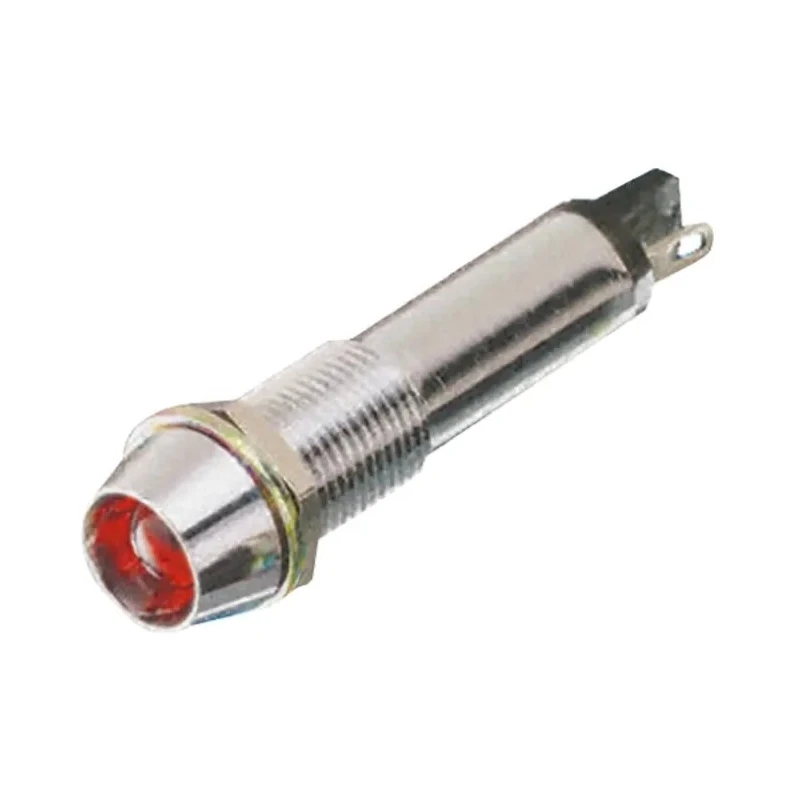 Dialight Red Indicator 24V DC 15mA Solder Tab Termination Recessed Silver Bezel 609-2112-140F