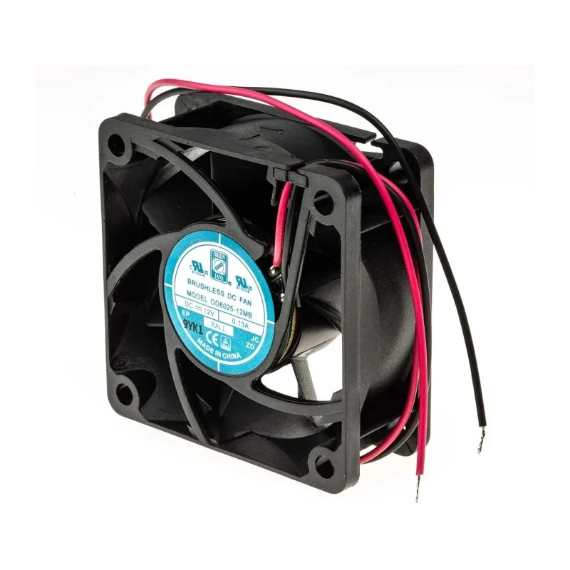 RS PRO DC Brushless Axial Fan 12V dc 1.7 W 130 mA 30.6 m³/h Ball Bearing 60 mm Square Frame 541-4965