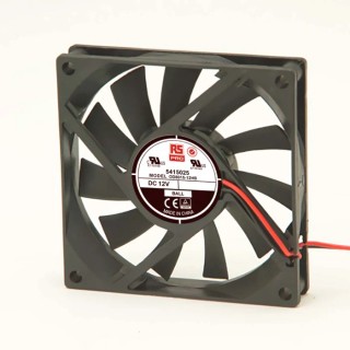 RS PRO Axial Fan, 12V DC, 51 m³/h Air Flow, 2.3 W Power Consumption, 180 mA Max Current, 3200 RPM, 80 mm Frame 541-5025