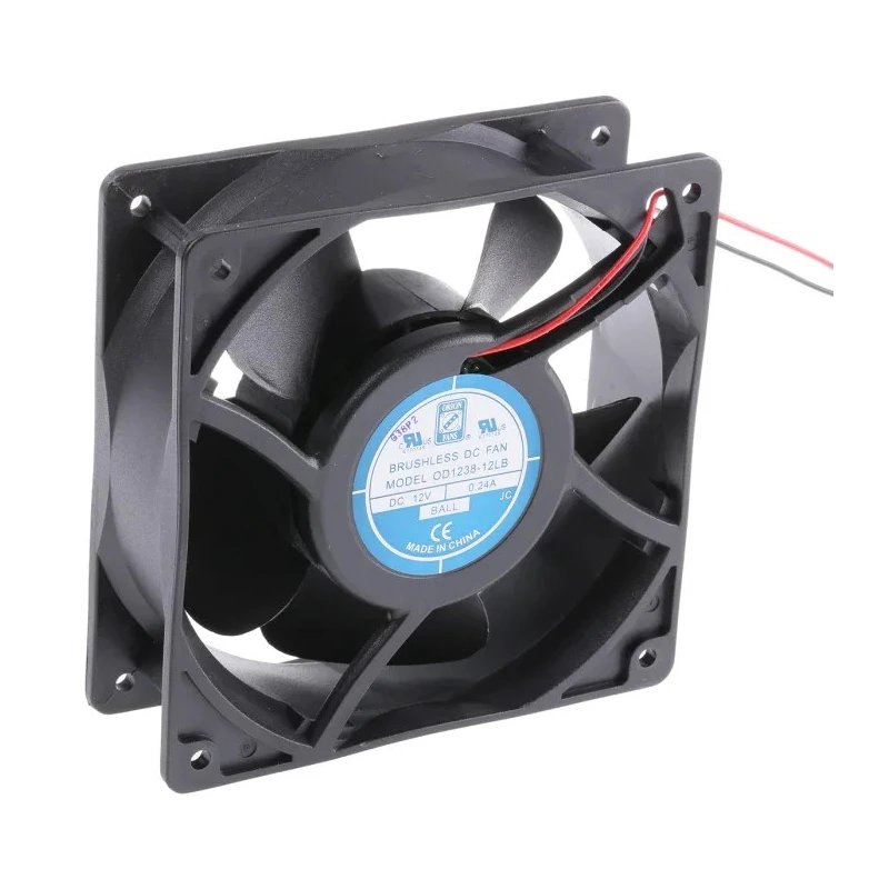 RS PRO Axial Fan 12V DC 3W 124 m³/h 1950 RPM Ball Bearing Square Frame 120 mm 541-5126