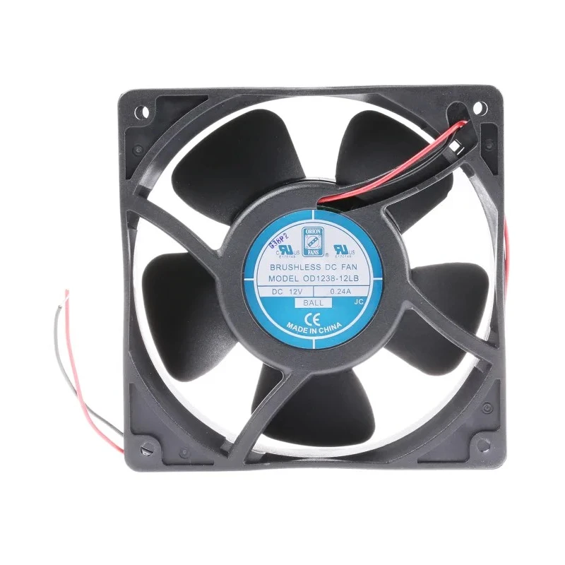 RS PRO Axial Fan 12V DC 3W 124 m³/h 1950 RPM Ball Bearing Square Frame 120 mm 541-5126