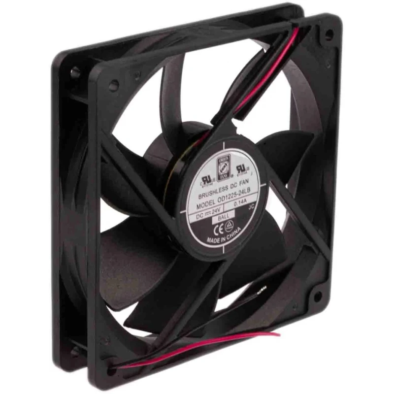 RS PRO 24V DC Brushless Axial Fan Ball Bearing 120mm x 120mm x 25mm 3W 140mA 1800rpm 122.3m³/h 541-5340