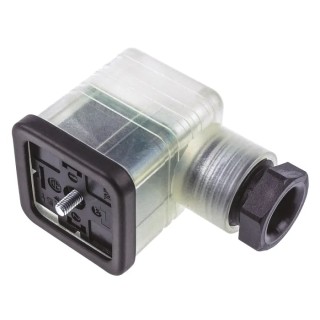 Hirschmann GDML 2P+E DIN 43650 A Solenoid Valve Connector Indicator Light, 24V 8A Current 934418002 GDML 2016 LED 24 VR black