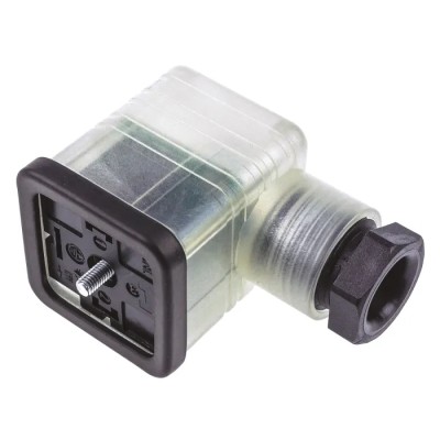 Hirschmann GDML 2P+E DIN 43650 A Solenoid Valve Connector Indicator Light, 24V 8A Current 934418002 GDML 2016 LED 24 VR black