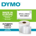 Dymo White Black Print Label Roll 57 mm Width 1000 Per Roll S0722540
