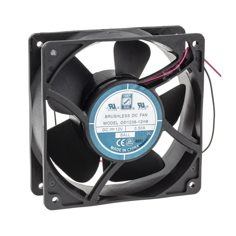 RS PRO Axial Fan 12V DC 6W 500mA 178.4 m³/h 120mm x 120mm x 38.5mm Ball Bearing 2800 RPM 541-8361