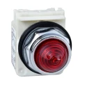 Schneider Electric Flush Red LED Pilot Light Harmony 9001K 30 mm Cutout 120V AC/DC IP66 Round 9001KP38LRR9