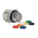 Schneider Electric Harmony 9001K Series Push Button Switch, Spring Return, Panel Mount, 30 mm Cutout, SPST, Black 9001KR1UH5