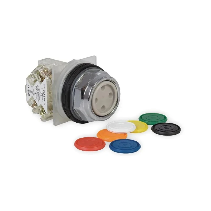 Schneider Electric Harmony 9001K Series Push Button Switch, Spring Return, Panel Mount, 30 mm Cutout, SPST, Black 9001KR1UH5