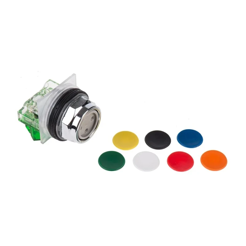 Schneider Electric Harmony 9001K Series Push Button Switch, Spring Return, Panel Mount, 30 mm Cutout, SPST, Black 9001KR1UH5