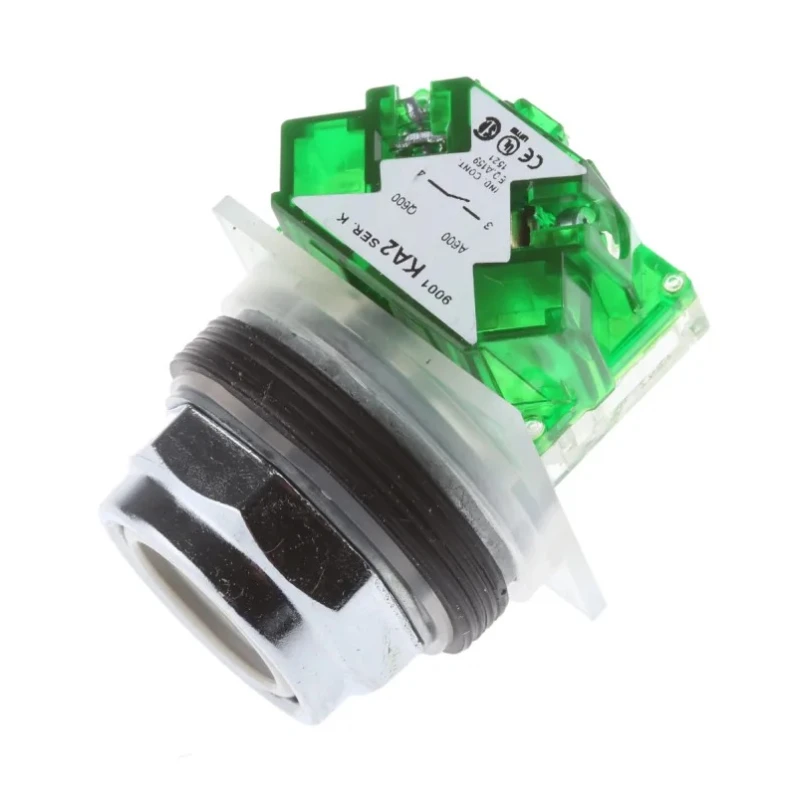Schneider Electric Harmony 9001K Series Push Button Switch, Spring Return, Panel Mount, 30 mm Cutout, SPST, Black 9001KR1UH5