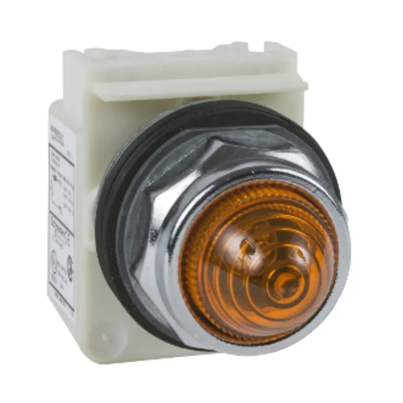 Schneider Electric Flush Orange LED Pilot Light Harmony 9001K 30 mm Cutout IP66 Round 24V ac/dc 9001KP35LYA9