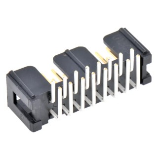 3M 2500 Series Right Angle Through Hole PCB Header 16 Contacts 2.54 mm Pitch Shrouded N2516-5002RB