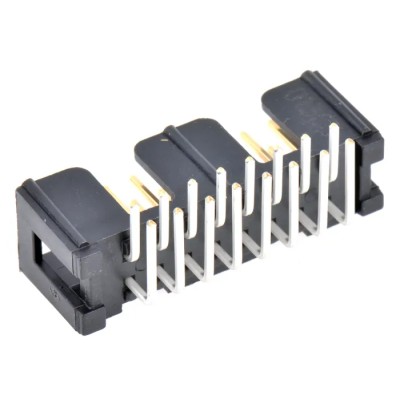 3M 2500 Series Right Angle Through Hole PCB Header 16 Contacts 2.54 mm Pitch Shrouded N2516-5002RB
