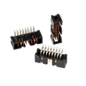 3M 2500 Series Right Angle Through Hole PCB Header 16 Contacts 2.54 mm Pitch Shrouded N2516-5002RB