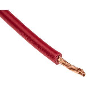 RS PRO 2491X Series Red 2.5 mm² 13 AWG Hook Up Wire with Annealed Copper Conductor, 100 m length, 750 V, PVC Jacket 544-1800