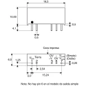 Murata Power Solutions DC/DC Converter 15V DC 67mA 5.5V / 4.5V Input 1W Through Hole SIP7 Package NMV0515SAC