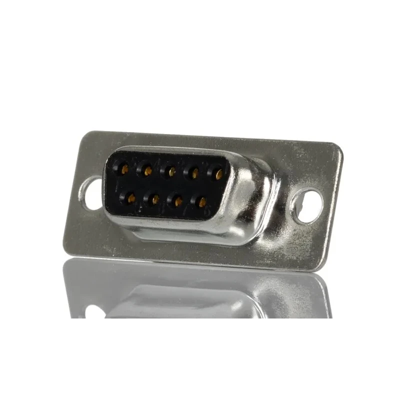 RS PRO 9 Way Straight 2.77 mm Pitch Panel Mount D-Sub Connector with 3.05 mm Through Hole Female 544-3755