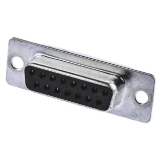 RS PRO 15 Way Straight 2.77 mm Pitch Panel Mount D-Sub Connector with 3.05 mm Through Hole Female 544-3799