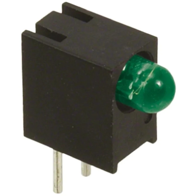 Dialight Green Right Angle PCB LED Indicator 5 mm T-1 3/4, 1 LED, 7.5 V, Single Colour 551-0607F