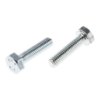 RS PRO Bright Zinc Steel Hex Bolt M4 x 16 mm Grade 8.8 Threaded Fastener DIN 933 525-802