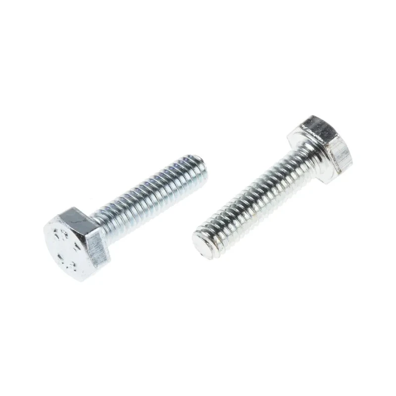 RS PRO Bright Zinc Steel Hex Bolt M4 x 16 mm Grade 8.8 Threaded Fastener DIN 933 525-802