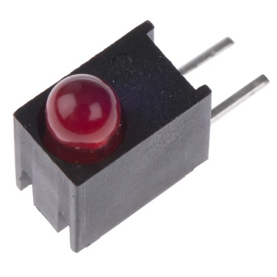 Dialight Red Right Angle PCB LED Indicator 5 mm (T-1 3/4), Single Colour, 1 LED, 2 V, 30 mA Maximum Forward Current 551-0407F