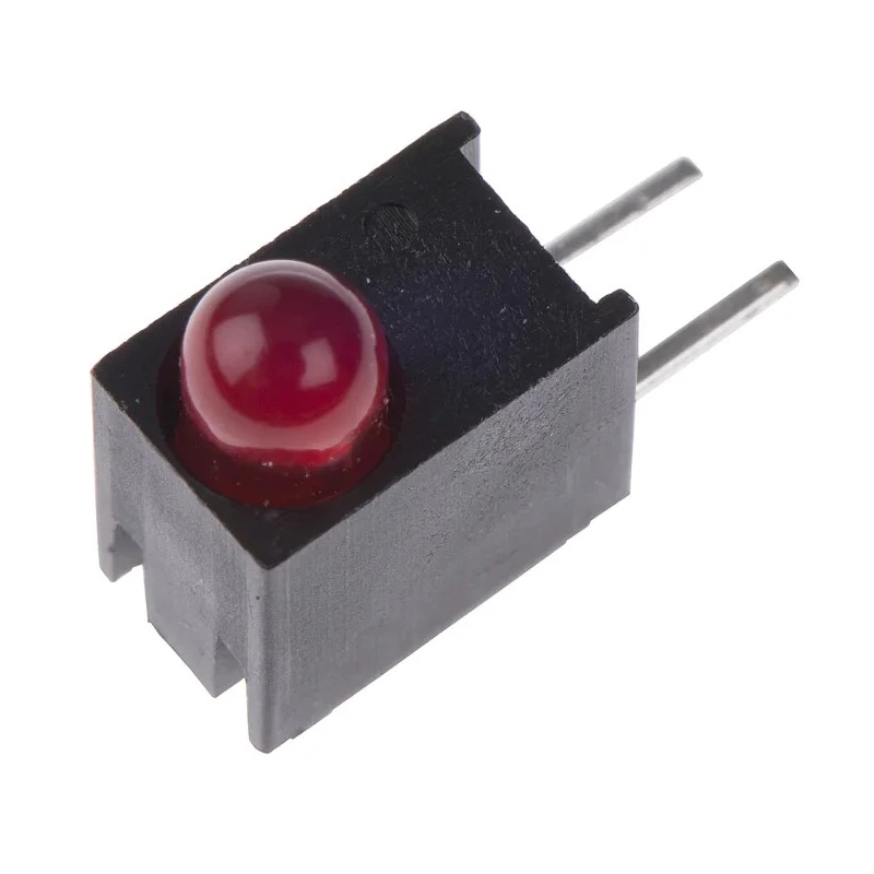 Dialight Red Right Angle PCB LED Indicator 5 mm (T-1 3/4), Single Colour, 1 LED, 2 V, 30 mA Maximum Forward Current 551-0407F
