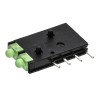 Dialight Green Right Angle PCB LED Indicator 5 mm (T-1 3/4), 2 LEDs 2.1 V Single Colour 571-0122-100F