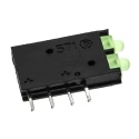 Dialight Green Right Angle PCB LED Indicator 5 mm (T-1 3/4), 2 LEDs 2.1 V Single Colour 571-0122-100F